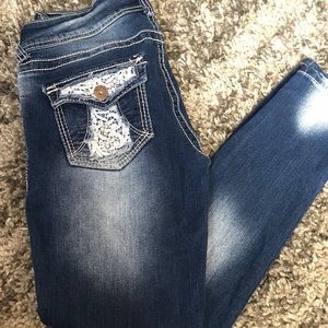 Denim faded bottoms skinny fit